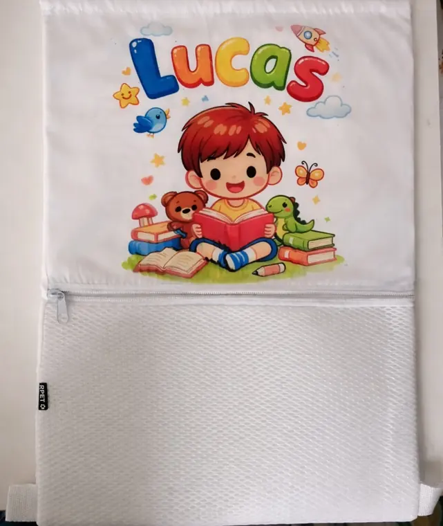 Mochila infantil con nombre Lucas